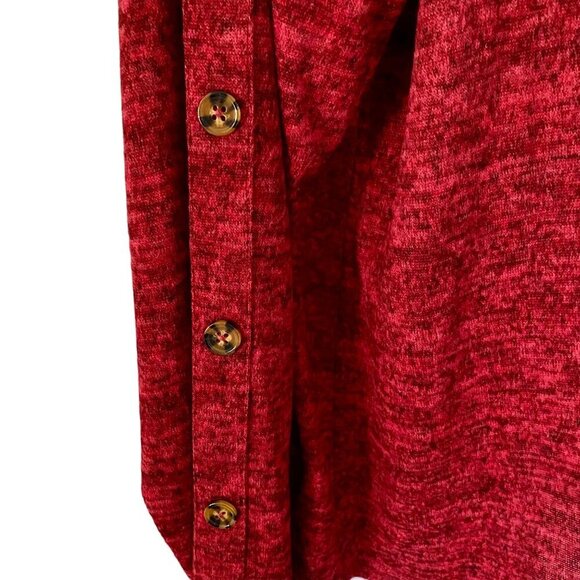 All In Love Long Sleeve Pull Over Red Top Decorative Buttons Women's Size 2X NEW - Picture 7 of 11